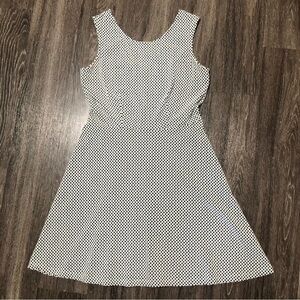 George Black & White Polka Dot Dress Sleeveless Round Neck, V-Back Size M (8-10)